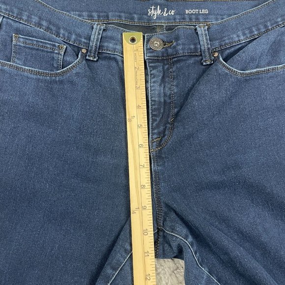 Style & Co Boot Leg Jeans Women's Size 10S (30x29) Mid-Rise Stretch Dark Denim - Picture 11 of 13